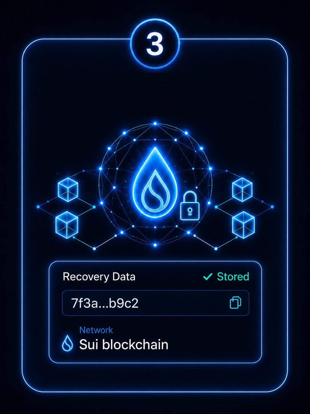 Store encrypted recovery data on Sui