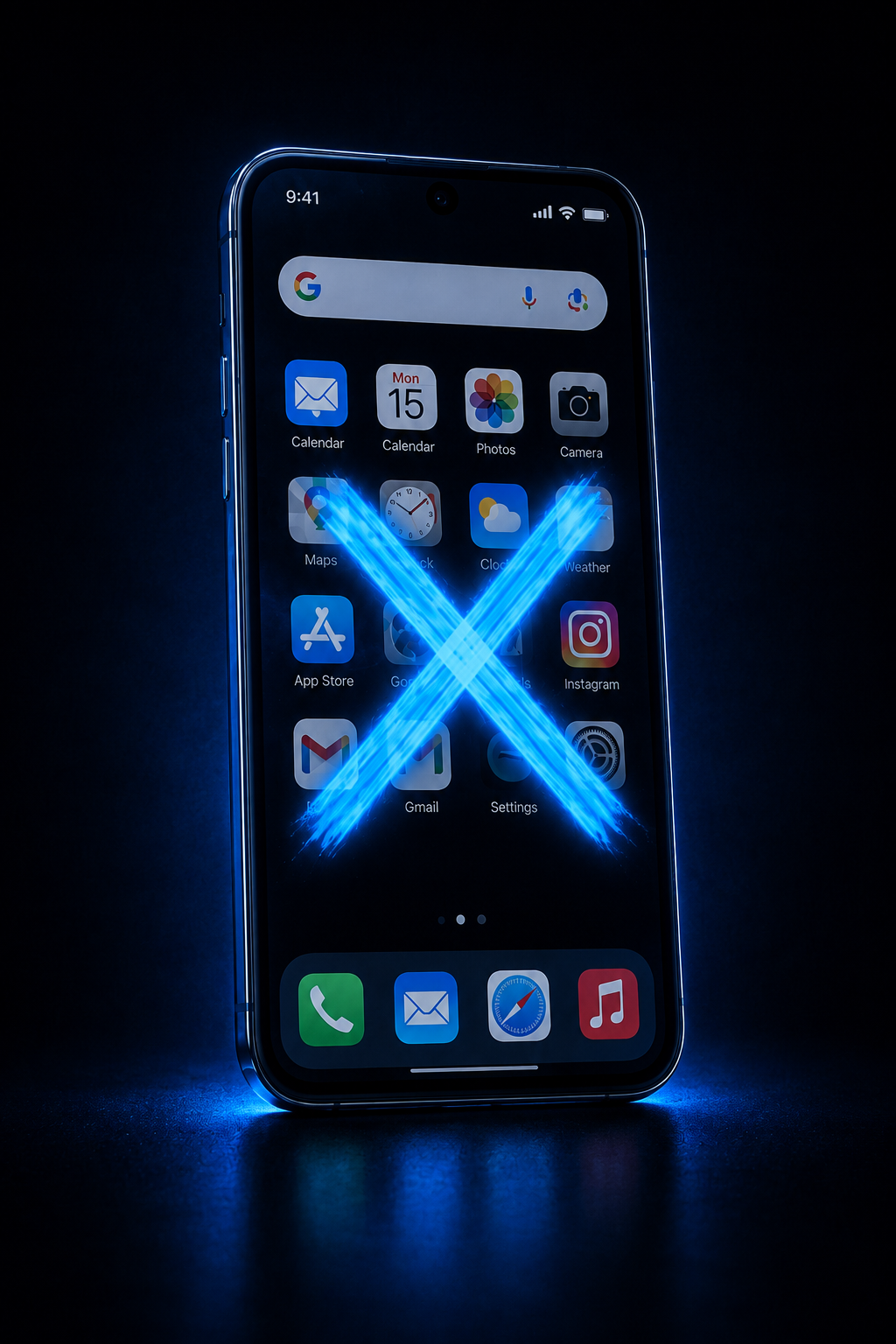 Everyday connected smartphone crossed out as unsuitable for Seeder